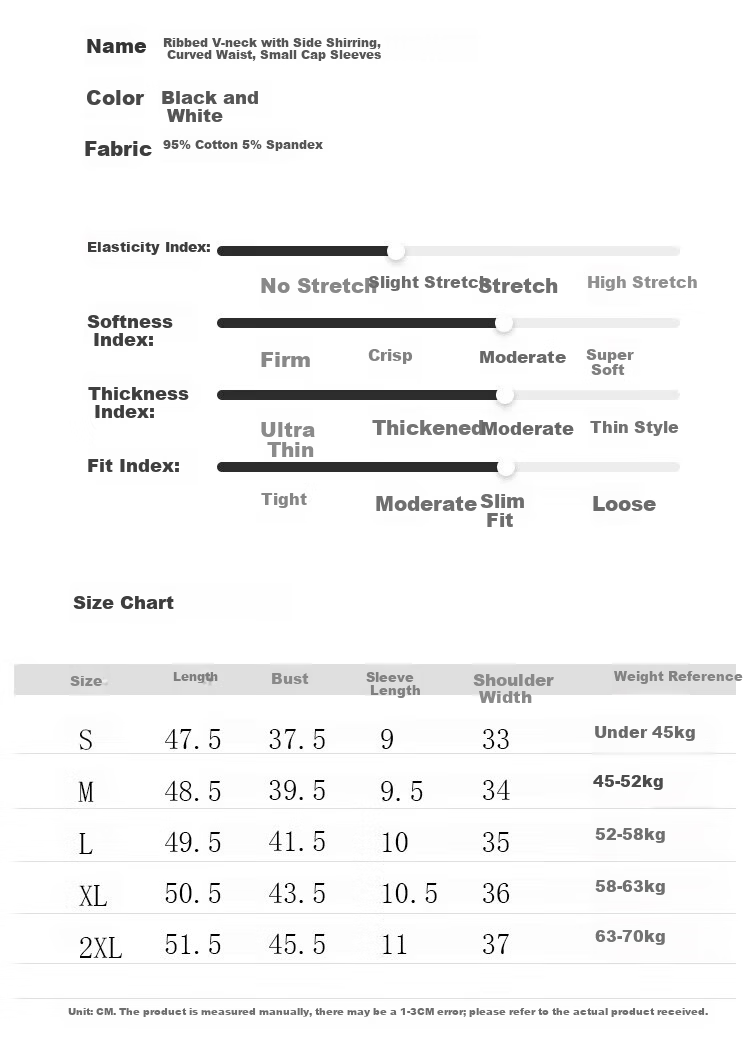 Woodpecker Women's V-Neck Short Sleeve T-Shirt 2025 New Spring Summer Slim Fit Waist Drawstring Casual Niche Top Black S 6