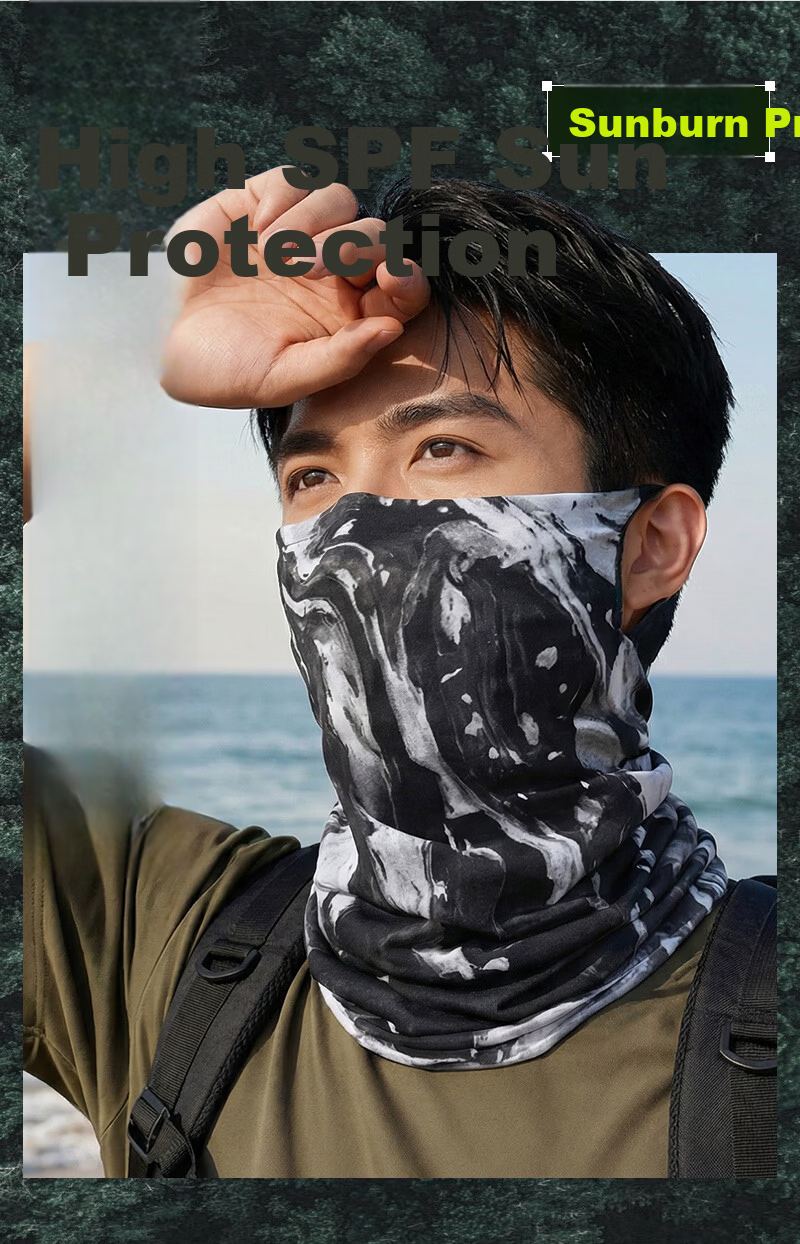 KELME Summer Cycling Ice Silk Sun Protection Face Mask with Ear Loops Neck Gaiter UV Protection for Men and Women Fishing Mountaineering Scarf 5