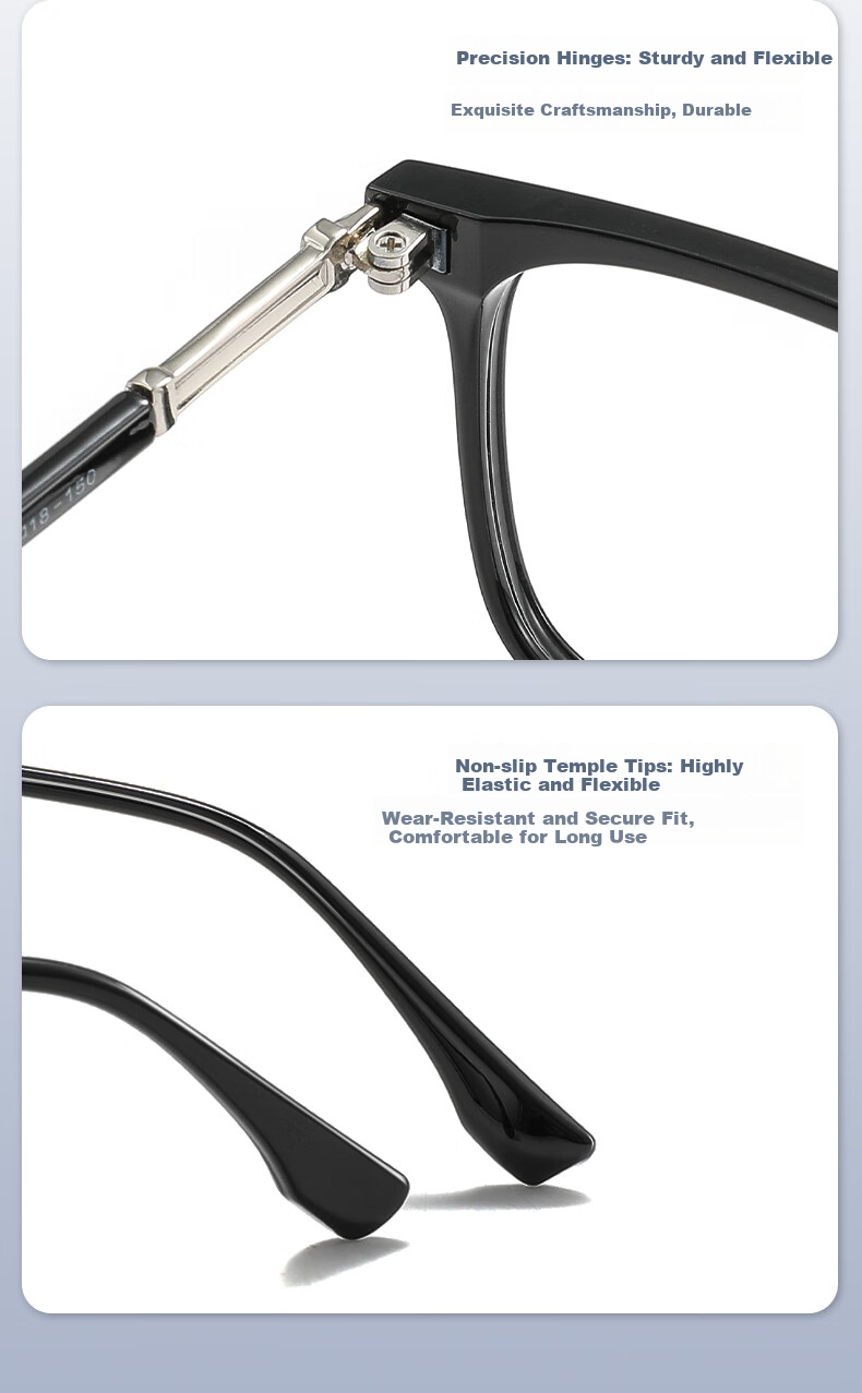 LOHO Reading Glasses for Men And Women, Anti-Blue Light Business Full Frame Presbyopic High Definition Glasses, 200 Degrees, Ages 55-59 3