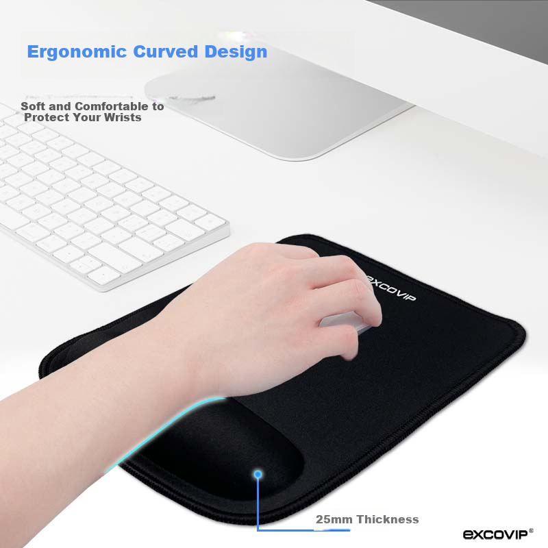 YesCool Breathable Groove Mouse Pad Wrist Rest Extra Large Computer Office Gaming Desk Mat Wrist Support Palm Rest Unisex Gradient Gray 0607 7