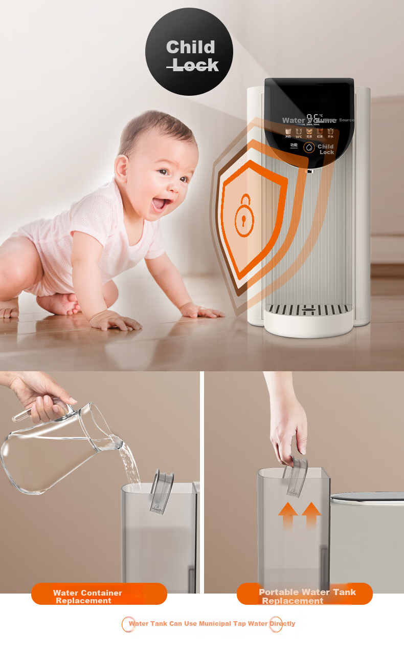 Joyoung Desktop Water Purifier Ice Maker Instant Heating and Cooling No Installation Rich Strontium Mineralized Water Home Desktop Water Dispenser RH322(C) 12
