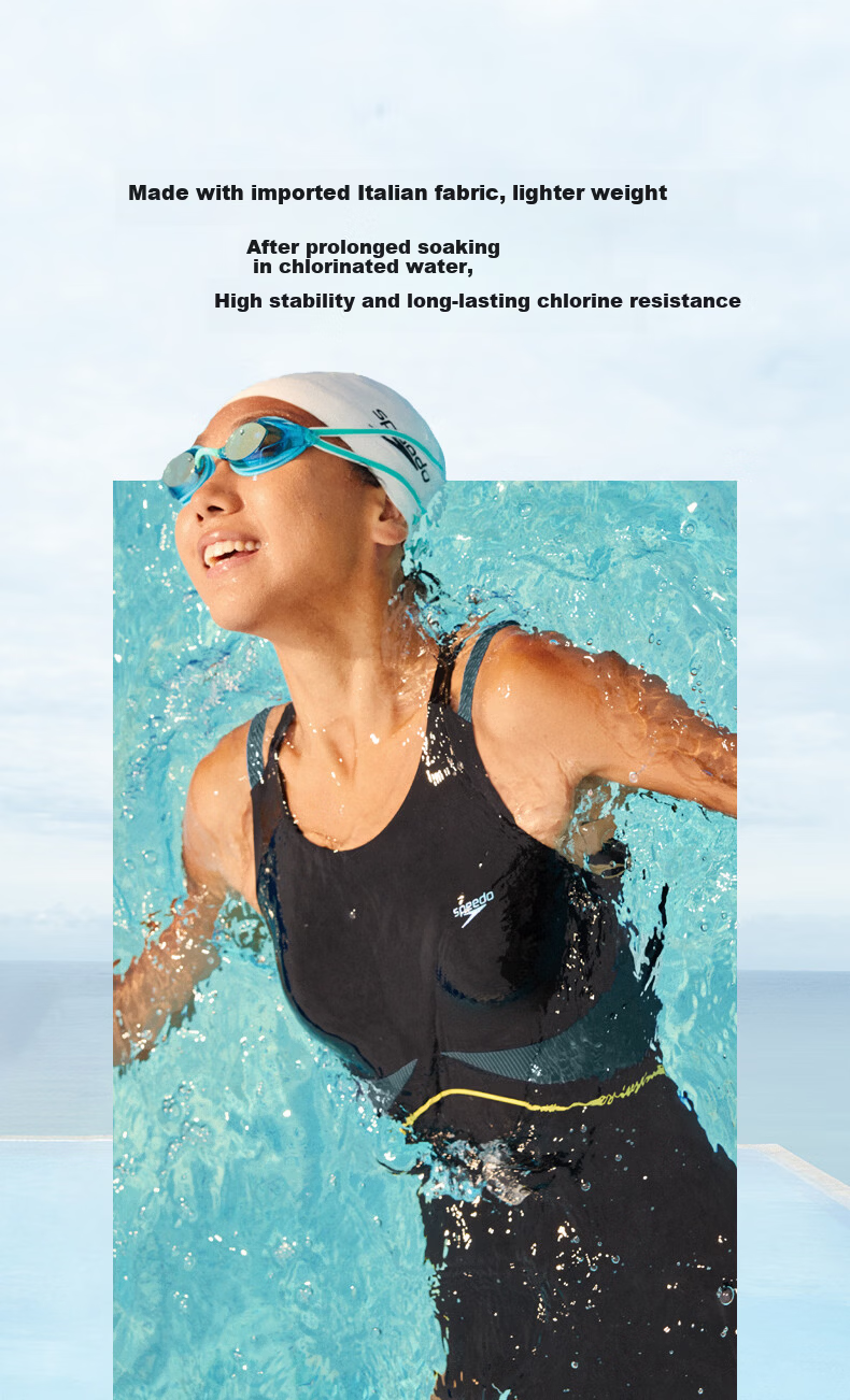 Speedo Black Label Hero 6.0 Sharkskin Aurora Line Sculpting Square Leg One-Piece Swimsuit for Women Racing Training Black Size 34 4