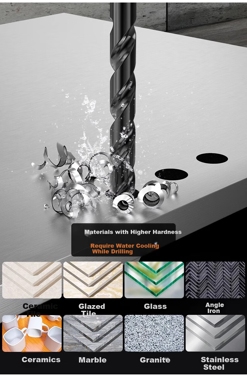 HUHAO Ceramic Tile Drill Bit with Hexagonal Shank, Cross-Shaped Triangle Drill, Impact Four-Blade King Drill for Concrete, Tiles, And Glass 3