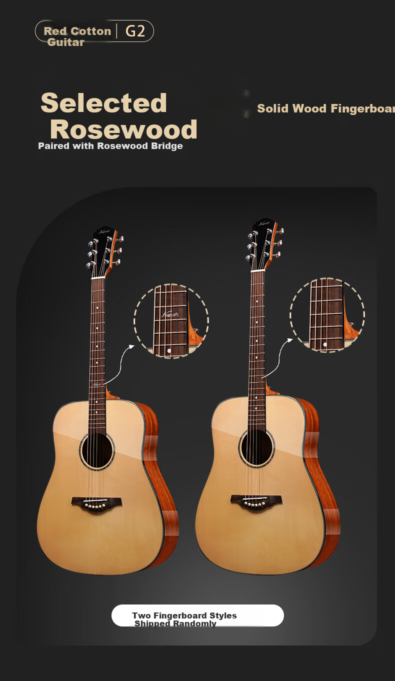 Kapok Folk Acoustic Guitar 36-inch G2 1/2 Beginner Entry-Level Graded Wooden Guitar for Men and Women Advanced Instrument 6