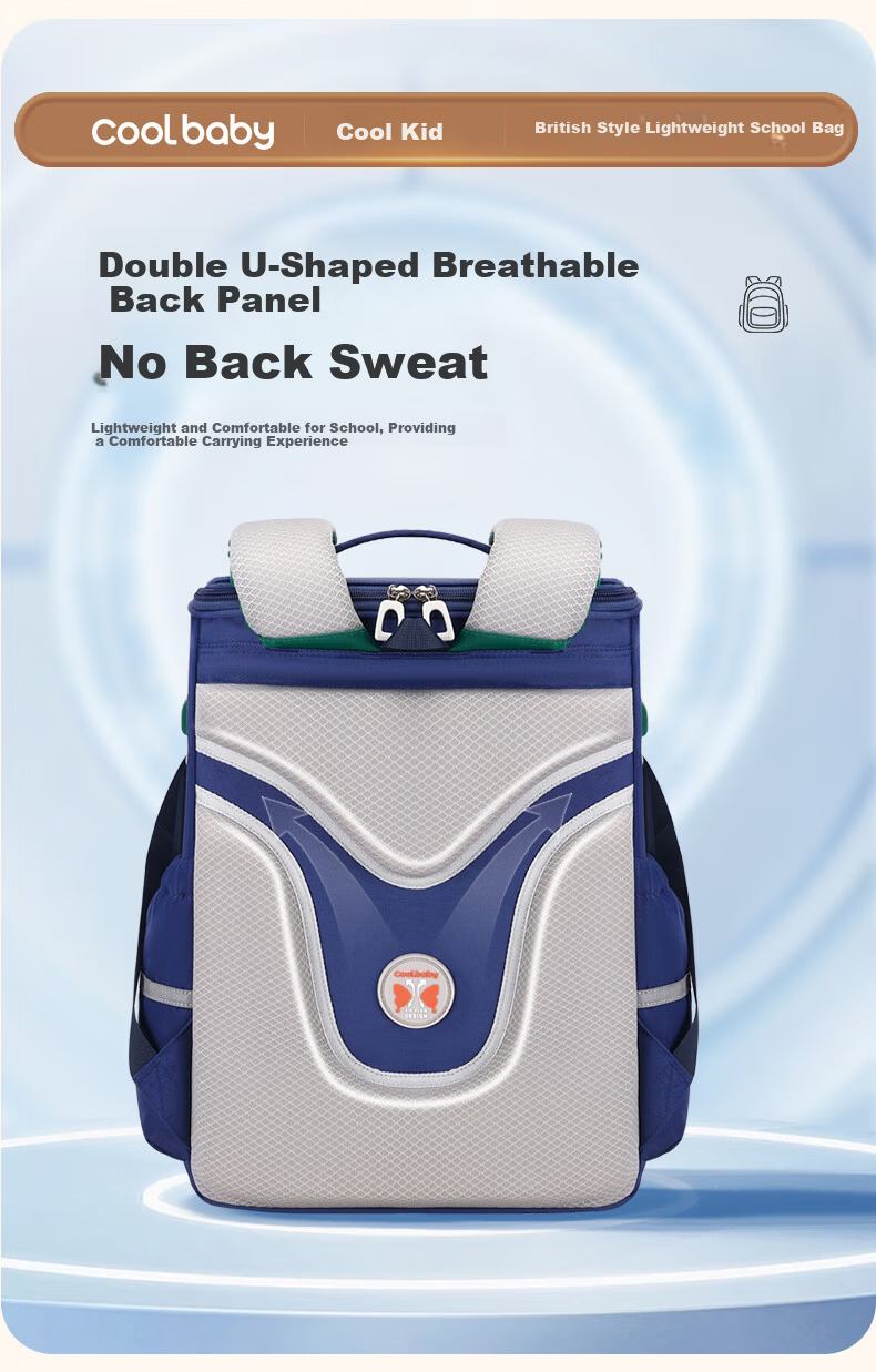 COOLBABY Primary School Backpack Children Ergonomic Lightweight Boys Girls Grades 1-3-6 Large Capacity Stylish Double Shoulder Bag 5