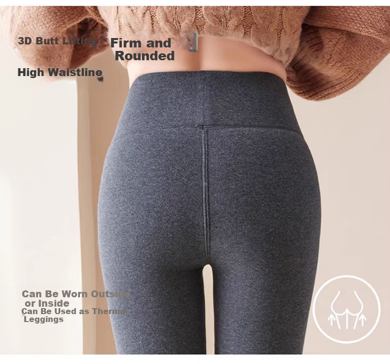 Mianshuran Northeast Extra Thick Winter Lambswool Lining Cotton Fleece Thermal Leggings for Women Plus Size Warm Pants 9