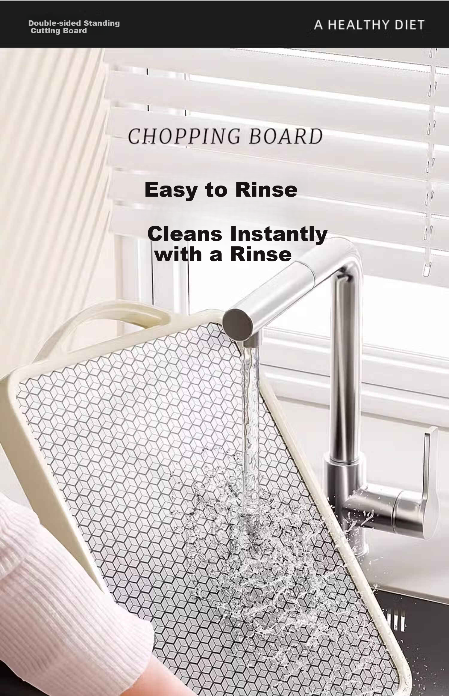 Deming Stainless Steel Antibacterial Mold-Resistant Double-Sided Kitchen Cutting Board for Home Use Fruit and Vegetable Chopping Board 17