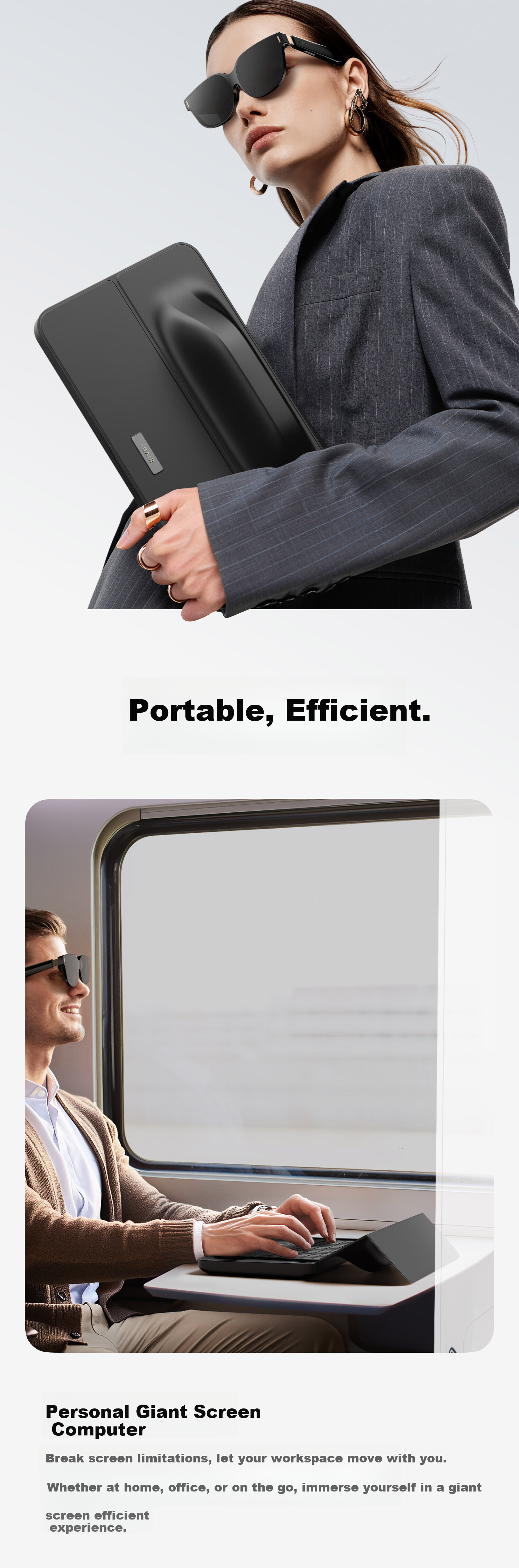INAIR AI Spatial Computer Office Kit AR Glasses Smart Glasses Wireless PC Streaming 3DoF Spatial Hover (Anti-Dizziness) AI Spatial Computer Office Kit 10