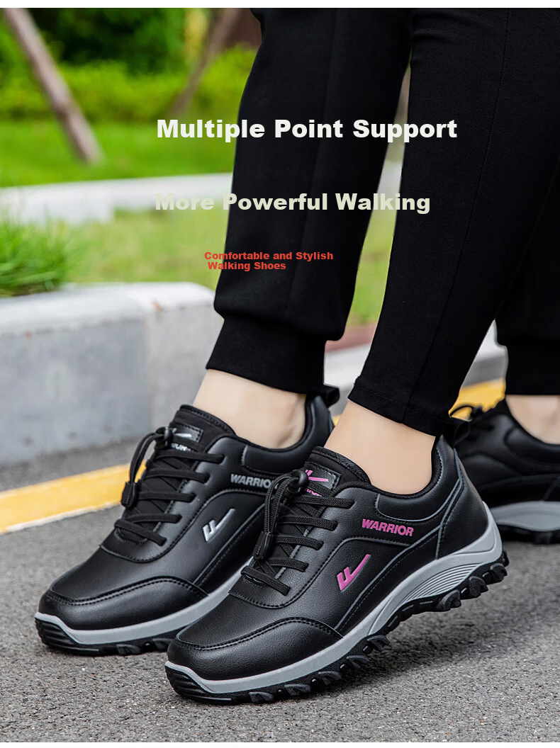 Warrior Women's New Comfortable Elderly Shoes Mom Shoes Middle-aged and Elderly Casual Walking Shoes 3441L Red Size 37 3