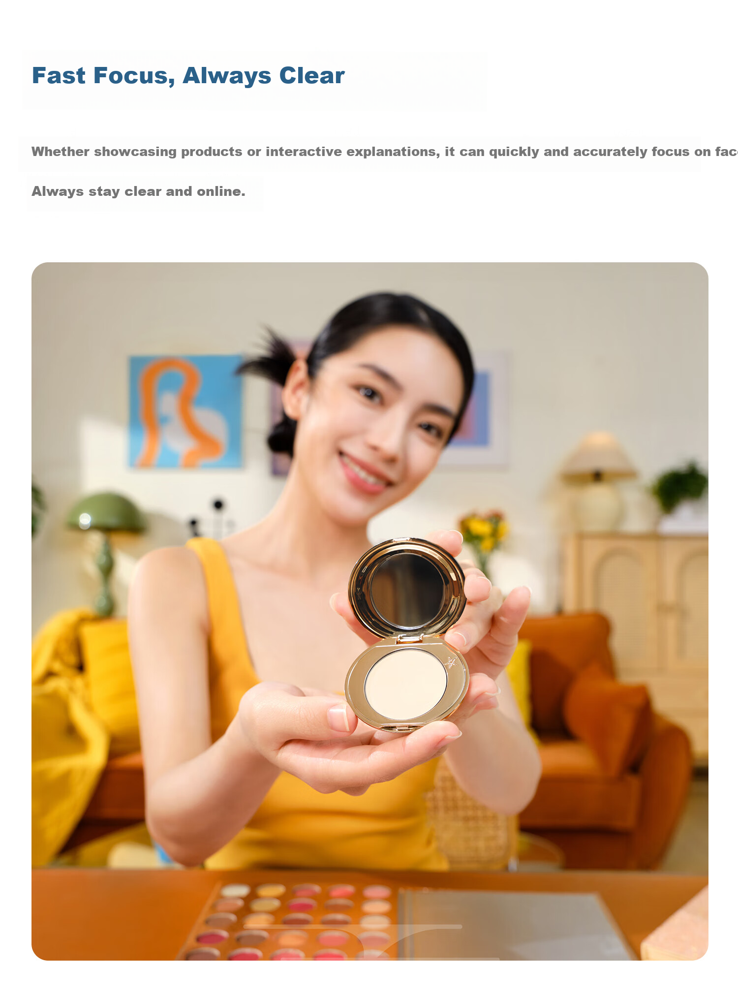 Mammoth [HD Quality] Mijing 4K Live Streaming Camera HD Beauty Built-in Microphone Intelligent Noise Reduction Professional Computer Live Streaming Webcam AI Auto Framing Streaming Device 8