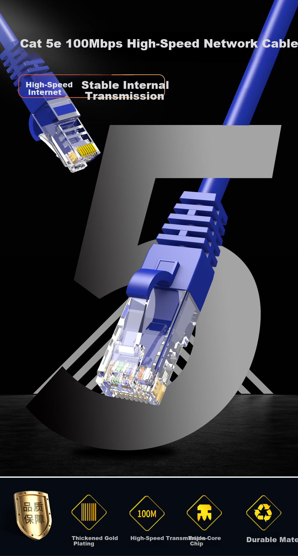 SDWS Cat6 Gigabit Shielded Twisted Pair Cable, Broadband Connection Wire, Engineering And Home Installation Finished Network Patch Cable, 20 Meters SC6-20P 1