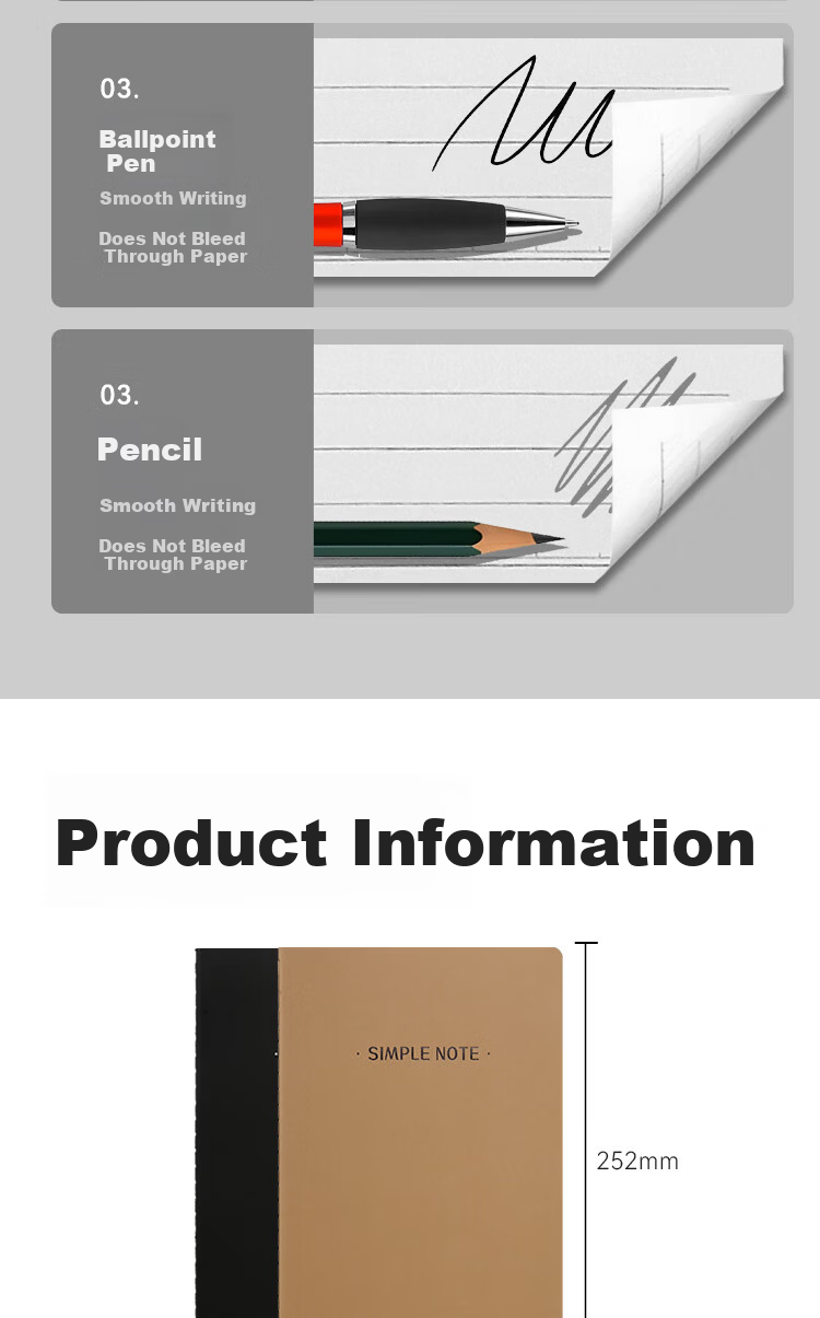 JD Jingzao 16K 32-Page Thickened Kraft Stitching English Exercise Notebook for Primary and Secondary Students, 5-Pack 10