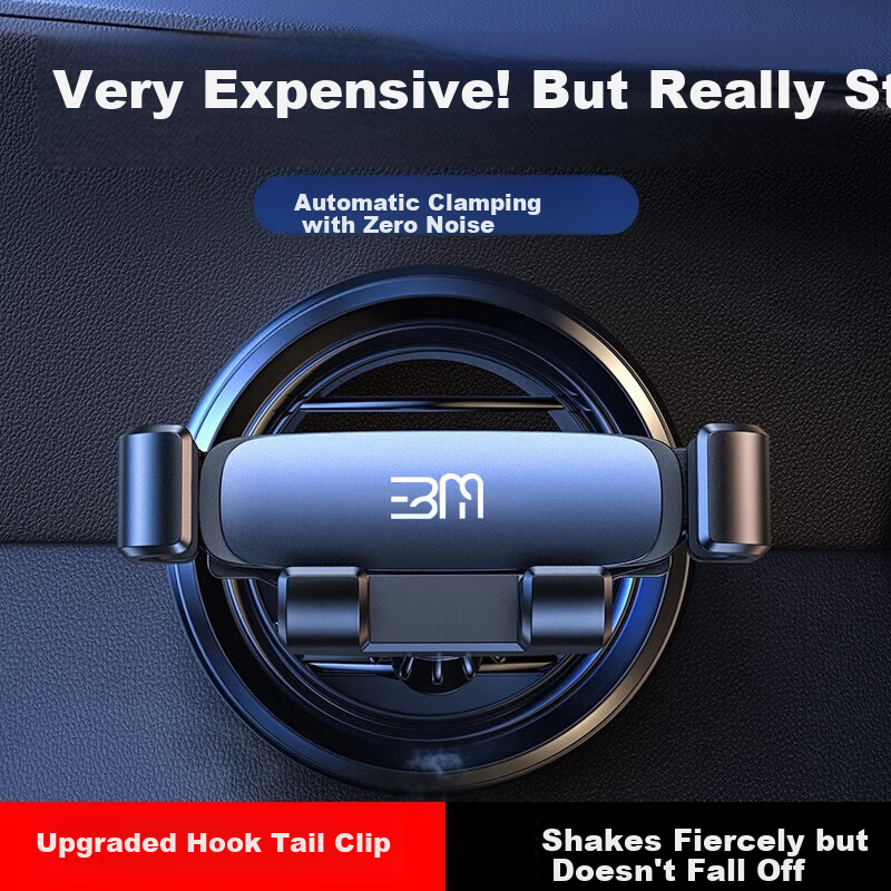 BIMLL Car Phone Holder New Anti-Shake Car Navigation Support Mount Air Vent Clip