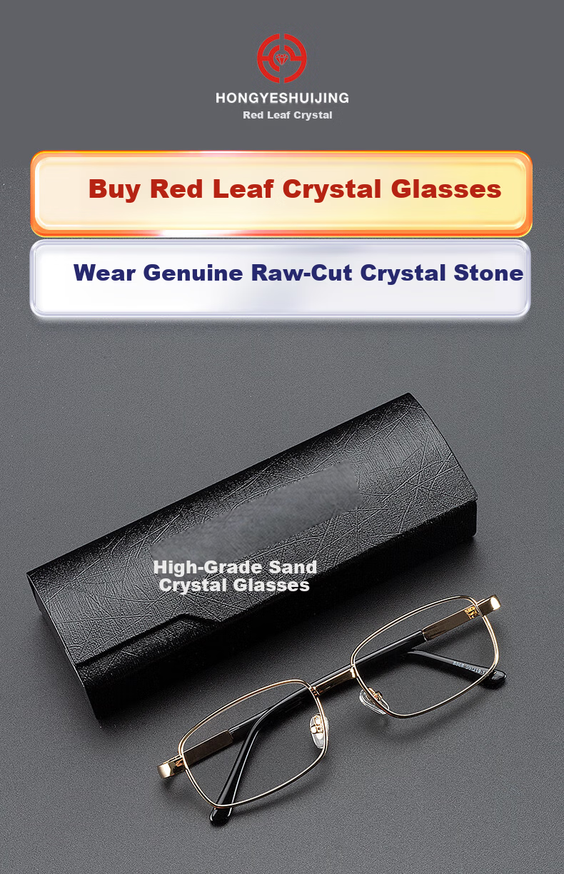 Hongye Crystal HD Crystal Reading Glasses Men Ultra-Light Presbyopic Glasses Crystal Stone Elderly Reading Glasses Middle-aged and Elderly Back to School 10