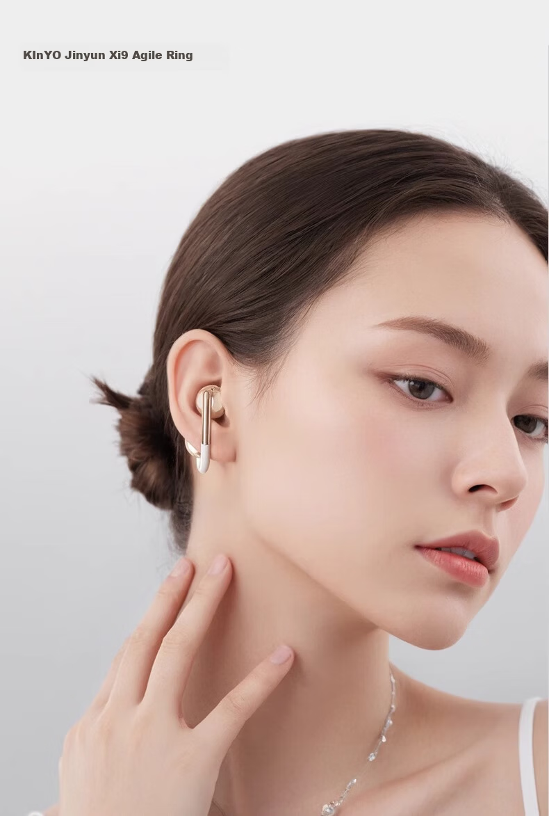 KINYO i9 Dynamic Ring AI Bluetooth Clip-On Wireless Bone Conduction Sports Call Noise-Cancelling Conference Translator Earphones for Xiaomi Apple Purple 12