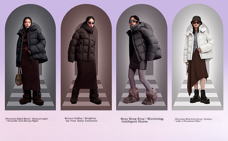 BOSIDENG 25 Years Puff Down Jacket Women Winter 90% Down Thickened Removable Hood Loose Short Lazy Style Coat 6
