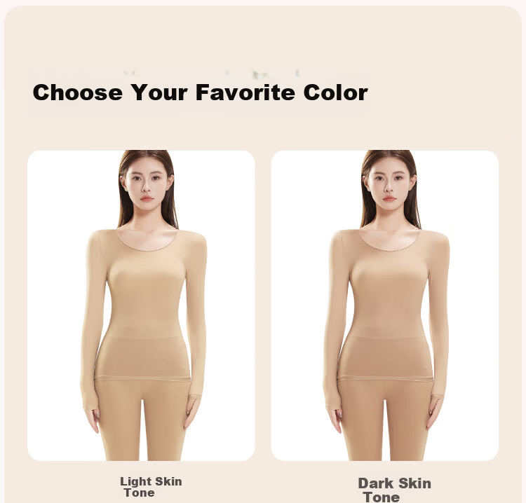 Ordifen Upgraded Hyaluronic Acid Thermal Underwear Women's Base Layer Skin Care High Elasticity Autumn Slim Seamless Set L 13