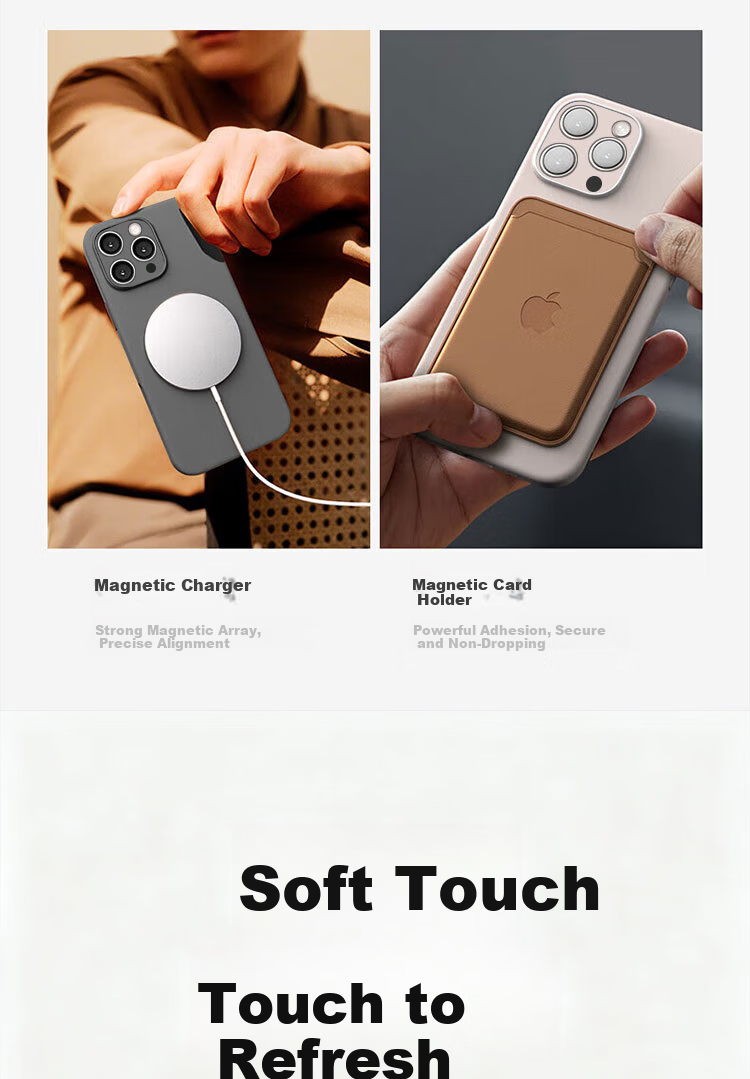 Cocolily Compatible with iPhone 17 Case, Full-Coverage Ultra-Thin Skin-Feel Liquid Silicone Magsafe Magnetic Charging Shockproof Simple Unisex, Graphite Black 10