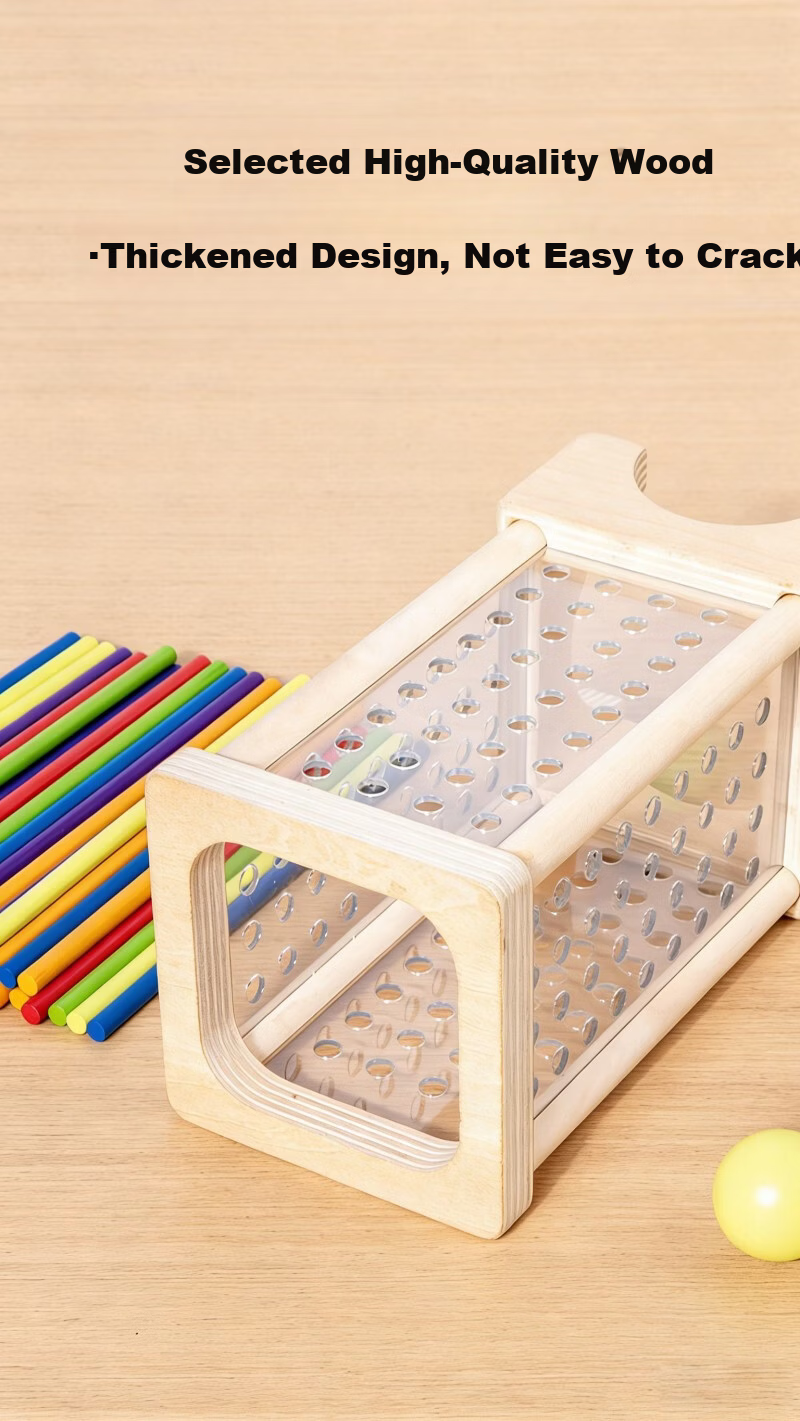 Lankupa Wooden Stick Game Montessori Early Education Board Game 3-6 Years Old Children's Educational Toy Boys Parent-Child Interaction Birthday Gift 8