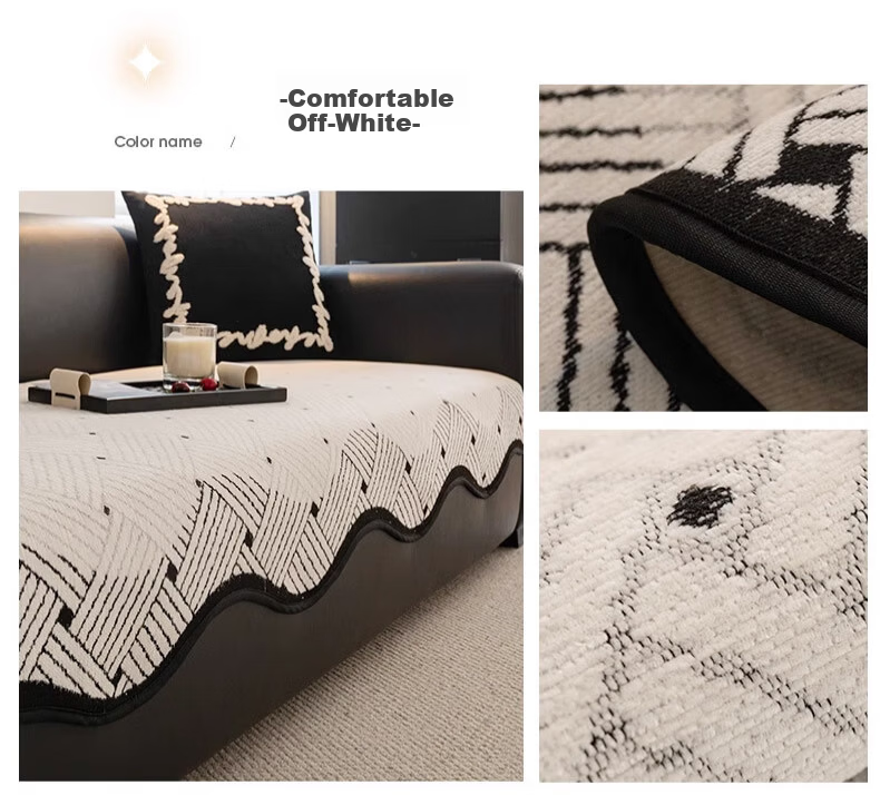 Wuyinliangpin Sofa Cover, Chenille Straight Row, Cat Scratch Resistant, One-Piece Non-Slip Sofa Slipcover, 90*260cm, Five-Seater 12