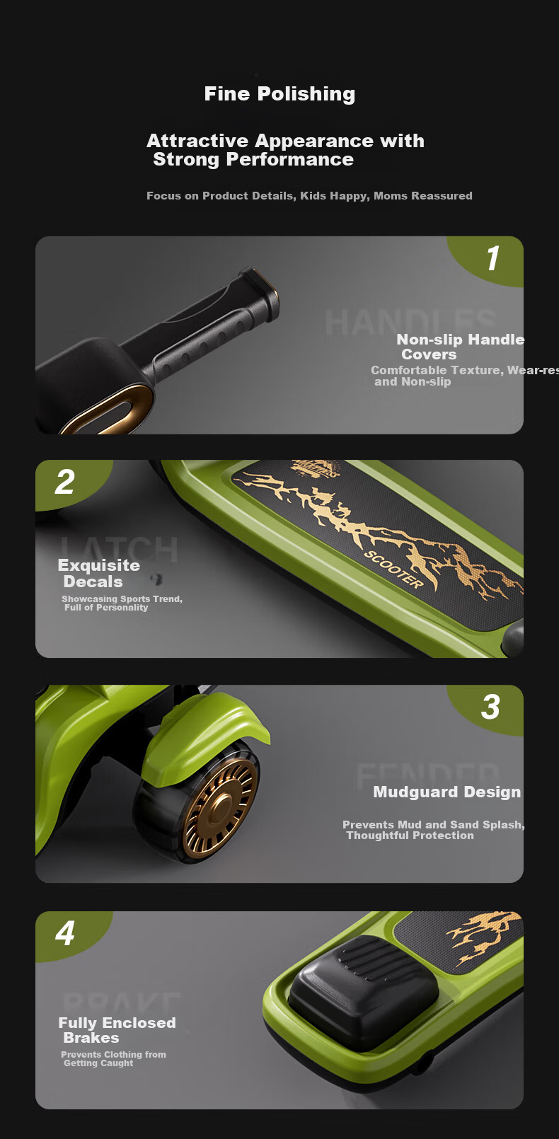 361° Kids Boys and Girls Scooter 3-6-12 Years Old School Commuter Children's Ride-on Scooter Holiday Gift YM-005 7