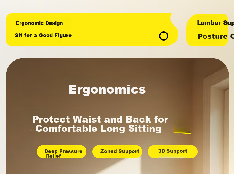 Zhiguozhe Lumbar Support Seat Cushion Ergonomic Waist Pillow for Prolonged Sitting Office Chair Back Cushion Pink 10