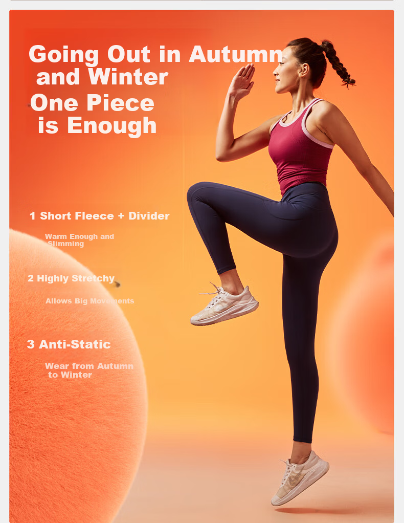 VFU Meow Velvet High-Waist Butt-Lifting Yoga Pants Women Autumn Winter Fleece-Lined Warm Fitness Leggings Walnut XL 2