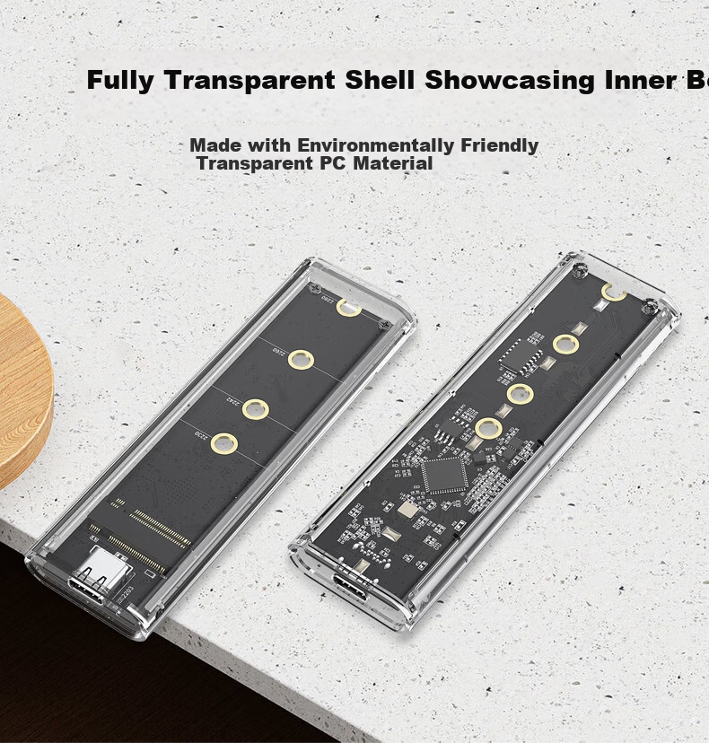 LINSTORAGE M.2 NVMe SSD Enclosure Type-C 3.2 External SSD Case USB 3.2 Hard Drive Enclosure for Laptop and Mobile Phone 5