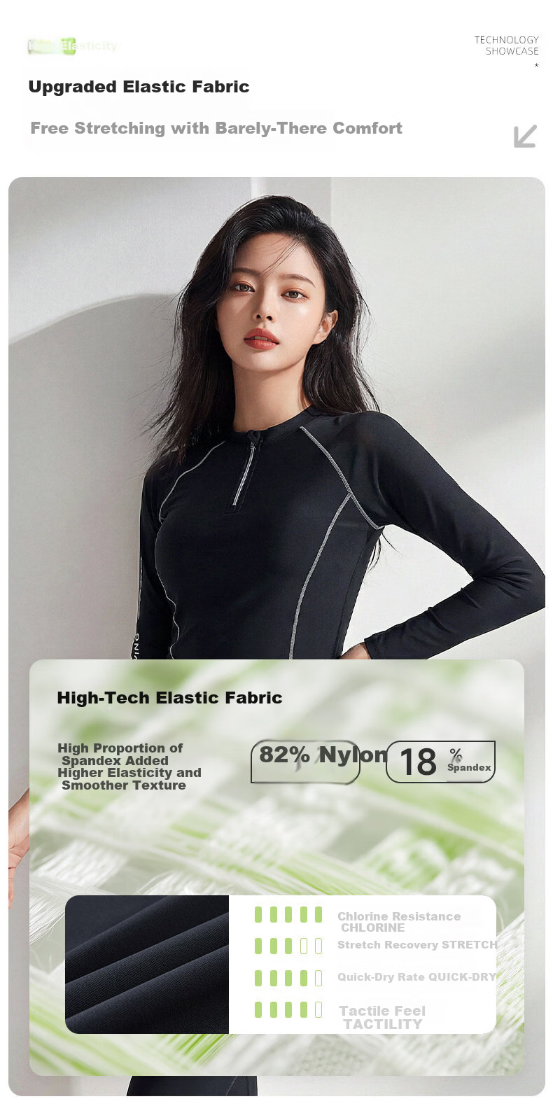 ANTA Women's Two-Piece Long Sleeve and Long Pants Swimsuit Conservative Plus Size Swimwear Sun Protection Surfing Diving Suit Black L 5