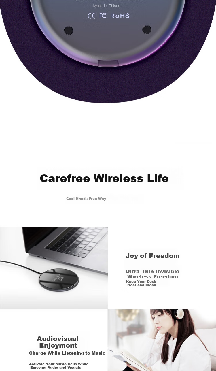 ESCASE Wireless Charging Dock Stand for Apple iPhone 16/15/14/13 Pro Max, Huawei Xiaomi Android Phones and Earphones F01 White 10