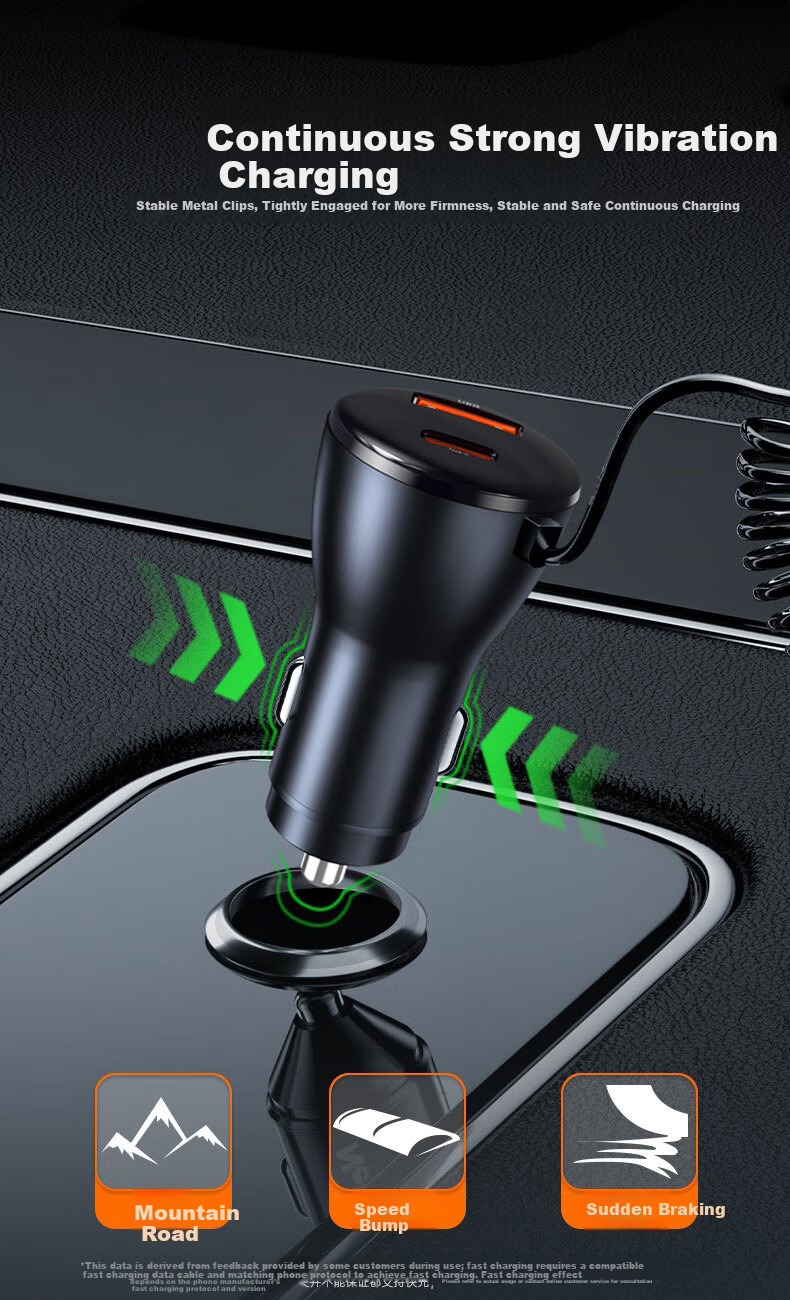 Newmine Super Fast Car Charger Bluetooth Cigarette Lighter Adapter with Retractable Cable Dual USB 2026 New Model Compatible with Apple 8-17 Series + Huawei Xiaomi 10