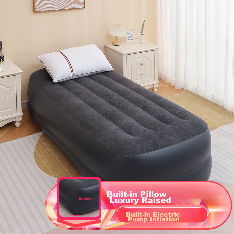 INTEX Built-In Electric Pump Inflatable Bed with Pillow, Single Automatic Air-Filling Mattress, Double-Layer Luxury Thickened And Heightened 64122