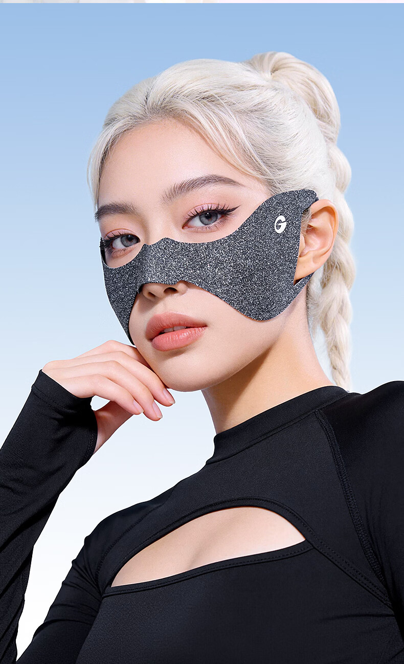 GOLOVEJOY Women's Summer Sunscreen Face Mask UV Protection Running Tennis Glitter Dopamine Butterfly Face Mask Purple 14