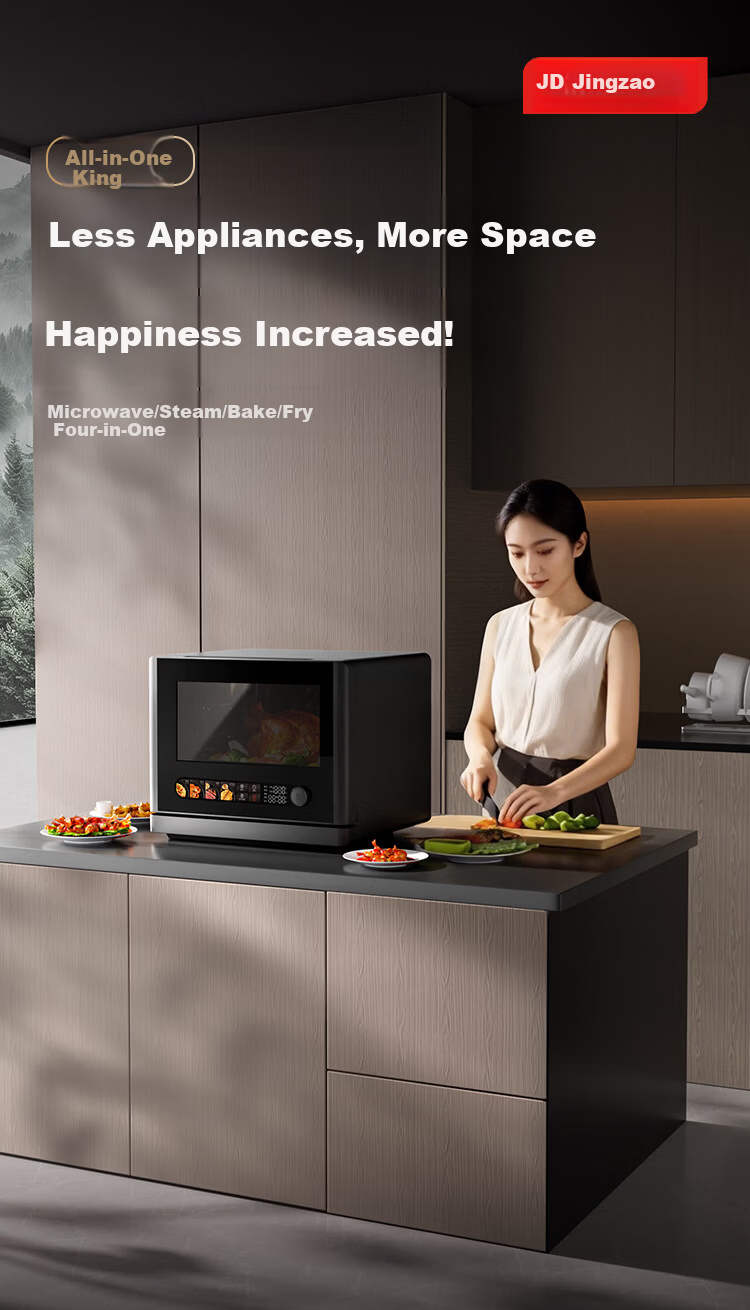 JD Jingzao New Home Micro Steam Oven All-in-One Smart Microwave Oven Toaster Steamer Air Fryer Multifunctional Inverter 28L Popular Cooking Stove WRA106 1