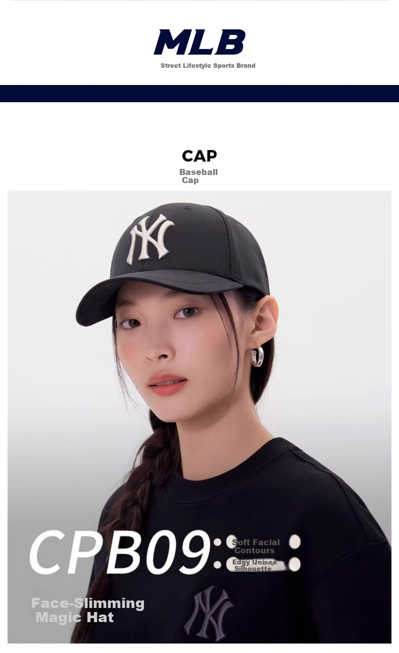 MLB Baseball Cap Unisex Couple Hard Top Duckbill Hat Autumn Winter Sports Hat Four Seasons 3ACPB095N-50BRS-F 1