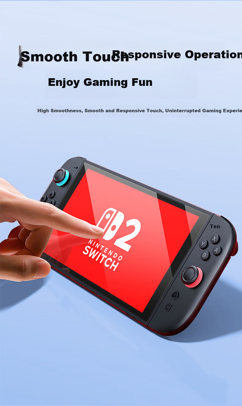 Pisen Tempered Glass Screen Protector for Switch 2nd Gen [Dust-Free Installation] 2025 NS2 Compatible Nintendo Gaming Console Full-Screen HD Anti-Fingerprint Borderless Film 7
