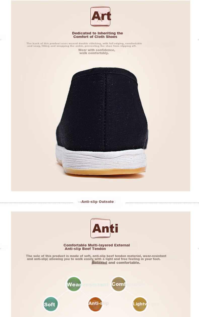 Busheyuan Traditional Handmade Thousand-Layer Sole Cloth Shoes Women Single Shoes Beef Tendon Sole Old Beijing Cloth Shoes Women YW08 Black 35 8