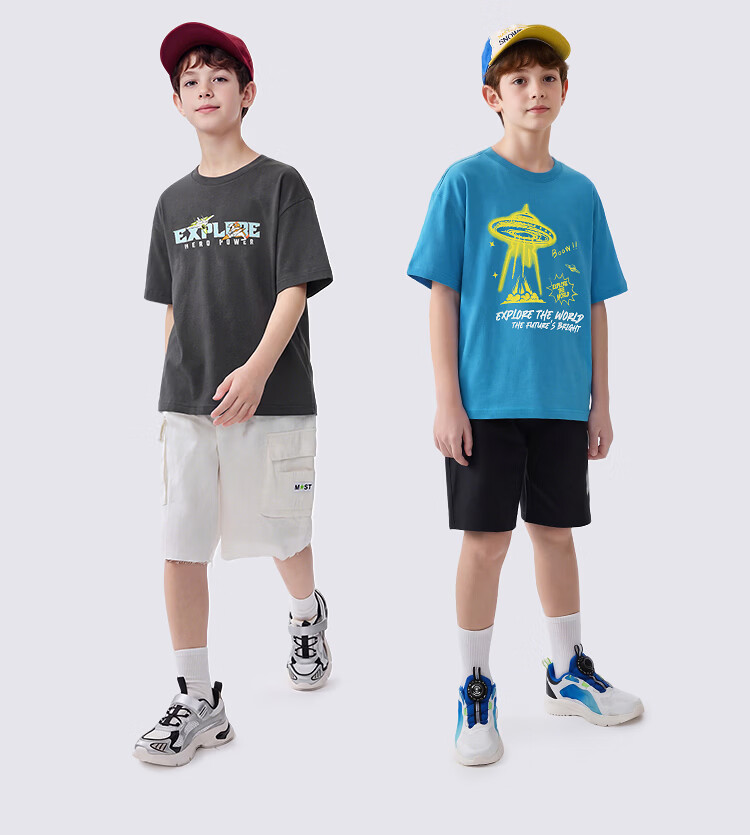 BALABALA Children's Clothing, Boys' Short-Sleeve T-Shirt, 2026 New Summer Style, Quick-Dry Moisture-Wicking Undershirt, Youth Mecha Desig 1