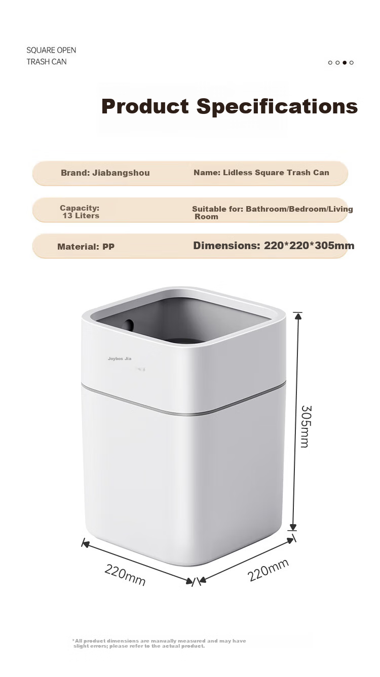 Jiabangshou Living Room Trash Can, Home Use, 2026 New Model, 13L with Lid, Large Size, for Kitchen, Bathroom, Toilet, Bedroom, Office 9