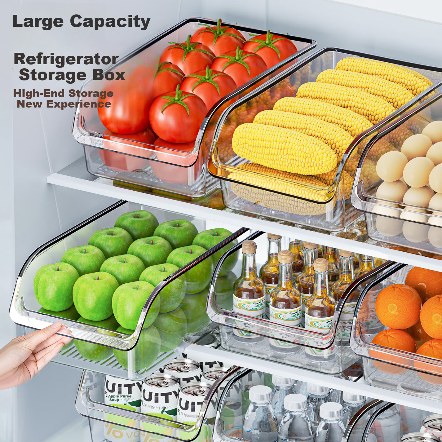 Newair Refrigerator Storage Box Fresh-Keeping Organizer Kitchen Vegetable Egg Food Freezer Drawer Container