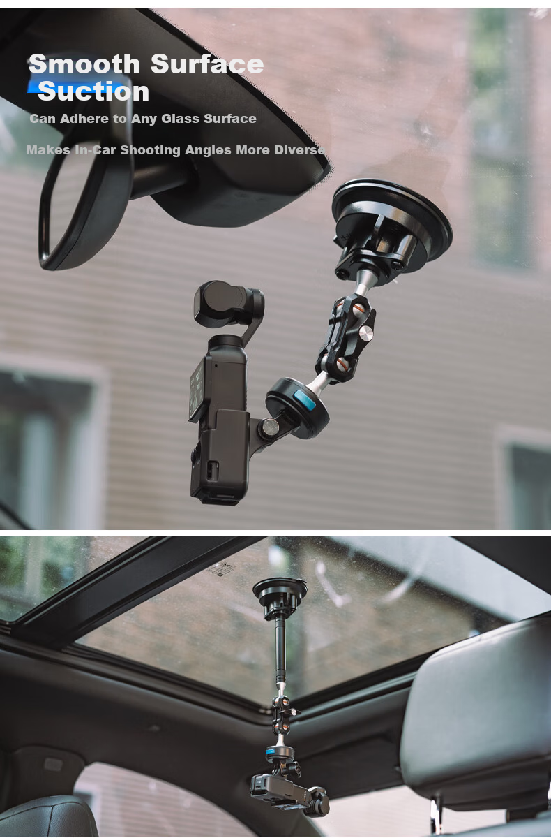 SUREWO Car Magnetic Quick-Release Suction Mount for DJI Pocket 3 Osmo Pocket 3 Car Glass Sunroof Interior and Exterior Fixed Shooting Expansion Accessory 5