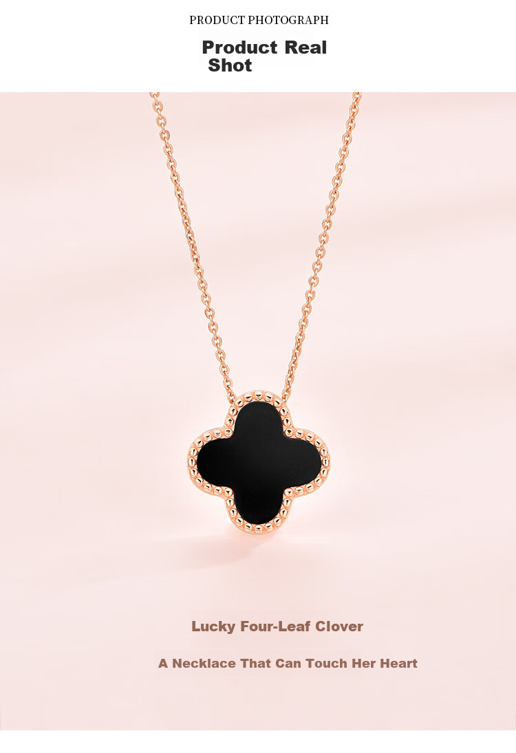 Aideyueding Luxury Diamond Double-Sided Four-Leaf Clover Necklace for Women, High-End Birthday Gift for Girlfriend Or Wife, Anniversary Present 4