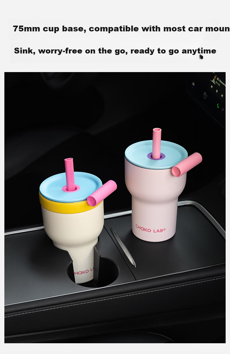 Chakolab Double-Layer Glass Insulated Tumbler Large Capacity Straw Ice Glass Cup Office Stylish Student Coffee Mug 16