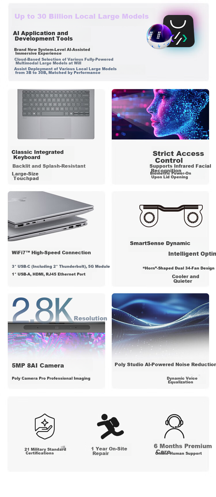 HP Zhan X 14-Inch Workstation-Grade High-Performance Version, Thin And Light Business Laptop, 2nd Generation Core Ultra5 225H, 32GB RAM, 1TB Storage, 2.5K Scree 2