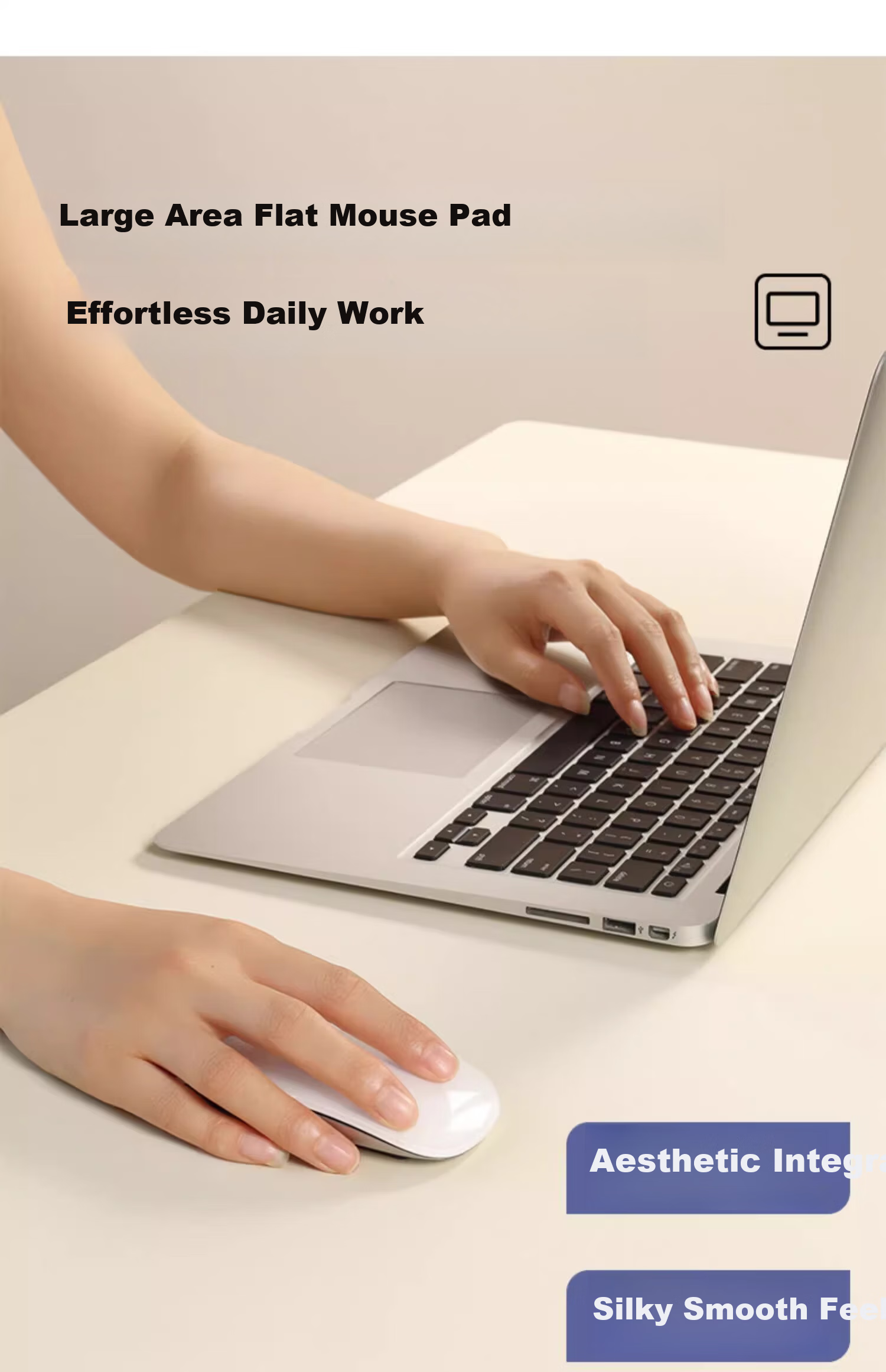 Resen Light Gray 60*40 Desk Pad, Student Eye Protection, Study Writing Office Computer Desk Mat, Anti-Stain Dining Table Pad, Furniture Cabinet Silicone Protective Mat, Children's Desk Pad, Special Tablecloth 16