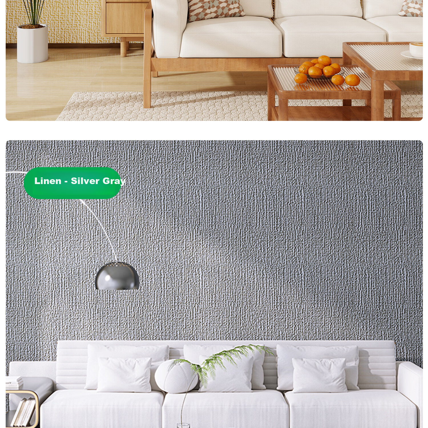 Washi 2026 New Self-Adhesive Waterproof Moisture-Proof Wallpaper Bedroom Wall Sticker Linen Beige 0.5*2.8m 27