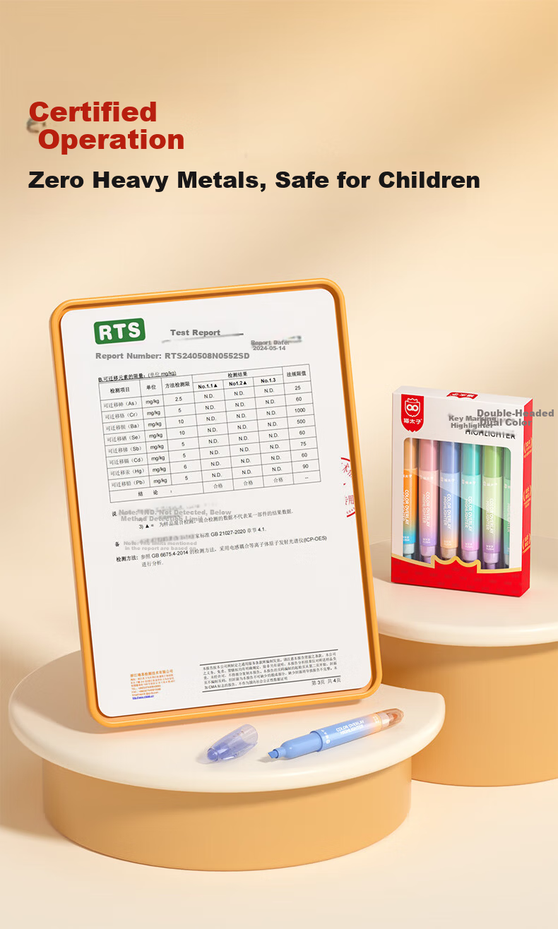 Cat Prince Stackable Color Fluorescent Highlighter Marker Pen Double-Ended Fluorescent Pen for Elementary Students, High-Value Quick-Dry 12-Color Note-Taking Pen for Handwritten Reports 10