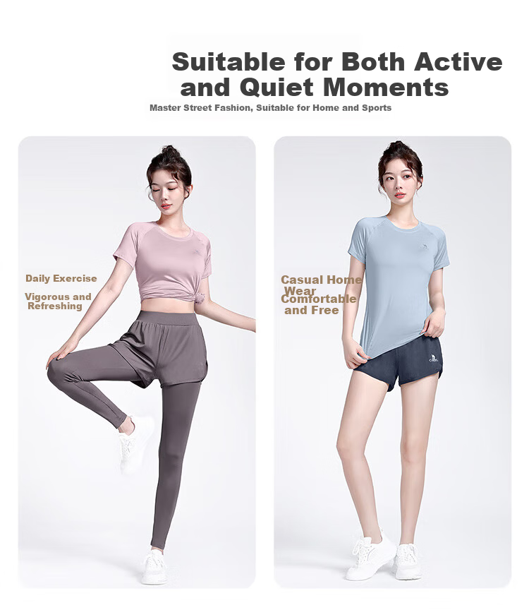 CAMEL Yoga Outfit for Women, Morning Run Outdoor Sportswear, Slim-Fit Breathable Fitness Wear, Five-Piece Set YK22255493B 12