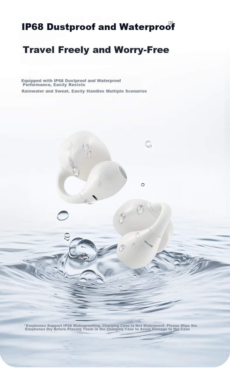 DOUBLE TUNE [Latest Model 2025] Pebble C1 DT Sports Gaming Ear Clip Wireless Bluetooth Headphones, Open-Ear Design Suitable for Apple And Huawei, Silk White 15