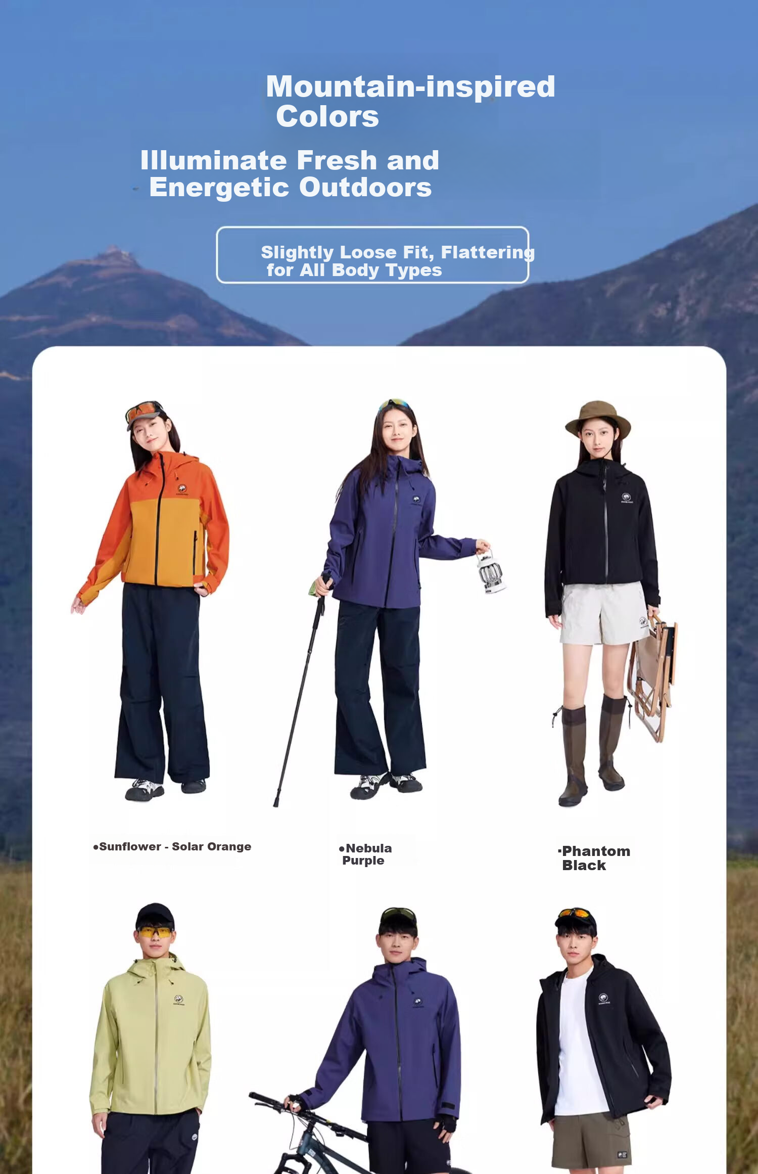 CAMEL Panda Collaboration Outdoor Waterproof Windproof Mountaineering Jacket Unisex A35BA18158 L 4
